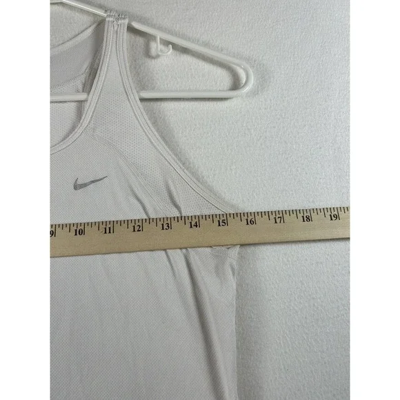 Nike Dri Fit Womens Activewear Tank Top Racerback Round Neck White Size Small - Picture 7 of 8